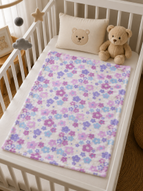 Prekrivač polar 100x75 bela ljubičasta