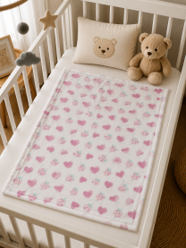 Prekrivač polar 100x75 roza-bela