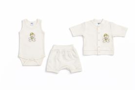 Bebi set kratak rukav krem 68