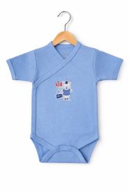 Bebi bodi kratak rukav preklop plava