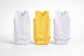 Bebi bodi 3-pack-bela-žuta