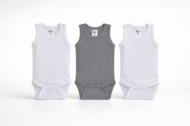 Bebi bodi 3-pack bela-siva