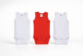 Bebi bodi 3-pack bela-narandžasta